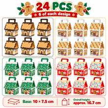 24PCS Christmas House Cookie Bakery Boxes – 16cm Holiday Gift Boxes & Party Favors