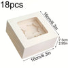 Snap-Fit Square Baker' Box: 18pcs/Pack - Transparent Paper Cake Box Suitable for Cupcakes, Muffins, Pastries - Disposable for Baking for Parties, Weddings, Bakeries