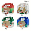 8/16pcs Set, Christmas Hand-Held Window Candy Packaging Gift Box, Kraft Paper Candy Box, Santa Claus Gift Box, Snowman Gift Box, Party Gifts, New Year Decorations, Christmas Decorations, Party Decorations, Party Supplies