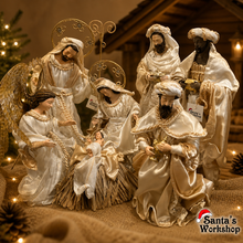 Christmas Handmade Nativity Set 45cm with Large Angel & 16" Three Kings – Religious Holy Family Scene, Christian Christmas Home Decor & Holiday Gifts