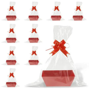 hamper gift box including ribbon and clear cellophane (25x17x9cm) Santas Workshop Direct