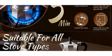 6 Cup Stovetop Espresso Maker - Moka Express Coffee Maker for Italian and Cuban Cafe Brewing, Moka Pot with Safety Valve, Silvery, Aluminium