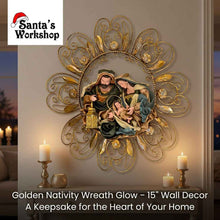 5.5''(14cm) Christmas Religious Holy Family on 15"(36cm) Wall Decor wreath