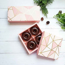 6PCS Donut Fudge Gift Boxes with 4 Hole Insert – Premium Bakery Treat Packaging for Gifts