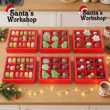 6PCS Red 9-Grid Food Gift Boxes with Clear Window – Premium Charcuterie, Dessert, Cookie, Candy & Catering Packaging Containers