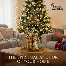 24.5" (63cm) Christmas Holy Family in Gazebo – Large 14" (36cm) Religious Nativity Statue, Handmade Christian Christmas Decoration & Holiday Centrepiece