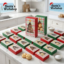 Christmas Red & Green Bakery Gift Boxes 12PCS | Small Holiday Cookie & Treat Boxes 10.4 x 6.7 x 2.7cm | Cardboard Christmas Packaging | Pre-Order