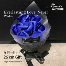 Blue Everlasting Flower Bouquet 26 cm– Elegant Forever Flowers Gift for Mother's Day, Birthdays, Valentine's Day, Anniversary & Home Décor