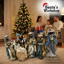 Pre ORDER Colourful 20.25″ Handmade Christmas Nativity Set with Holy Family, 3 Wise Men & 23″ Angel – 53cm Religious Manger Scene
