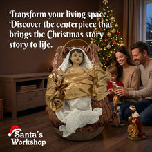 100cm Large Christmas Nativity Manger Set – Baby Jesus in Crib, Religious Christmas Decoration, Holy Family Display, Holiday Home & Church Décor