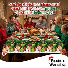 The Grinch Christmas PVC Table Cover – Festive Disposable Tablecloth for Xmas Party Decorations, 1 Piece