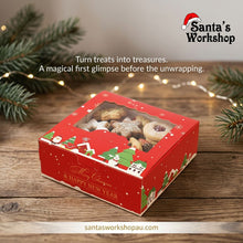 12PCS Red Christmas Window Gift Boxes 13.7 x 13.7 x 5.2cm – Festive Boxes with Clear Window for Holiday Gift Packaging