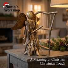 ⭐ 36cm Driftwood Standing Angel Christmas Ornament – Handmade Rustic Holiday Decoration, Christian Christmas Home Decor ⭐