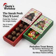 12pcs Christmas Small Candy Treat Recycled Materials Foldable Paper Boxes Window Christmas Tree Design Goodie Chocolate Packaging