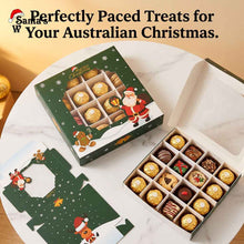 6PCS Green Christmas 16-Grid Gift Boxes with Clear Window | Holiday Treat Packaging Boxes