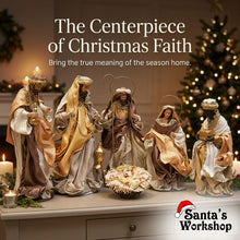 55cm Handmade Christmas Nativity Ornament – Religious Manger Scene with Holy Family, Christian Christmas Home Decor & Holiday Display