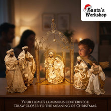Christmas Religious Handmade Nativity Set with 36cm Holy Family, Gazebo (65cm), 3 Wise Men (40cm) and Angel (40cm)