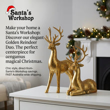 Christmas Reindeer Ornament Set – Standing & Sitting Reindeer Figurines 11.75" & 8.25", Festive Holiday Tabletop Decoration, Christmas Home Décor PRE ORDER