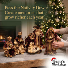 🎄 25cm Handmade Christmas Nativity Set with Manger – Holy Family Religious Scene, Christian Christmas Home Decor & Holiday Gift ✨