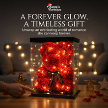 Red Rose Teddy Bear Holding with LED Light & Gift Box – Romantic Valentine’s Day Gift for Her, Anniversary & Birthday Surprise