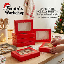 3PCS Red Christmas Cookie Gift Boxes – Festive Bakery Treat Boxes for Holiday Gift Packaging (22 x 15 x 7cm)