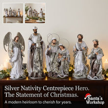 40cm Silver white Christmas Holy Family Nativity set / scene with manger  -35-50cm PRE ORDER