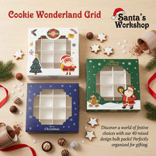 20PCS Christmas 16 Grid Boxes – Mixed Festive Designs, Bakery Gift Boxes Christmas Gift Packaging