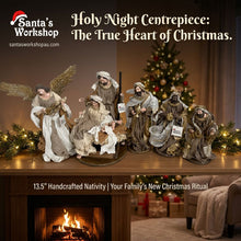 13.5" Handmade Christmas Nativity Set with Holy Family, 3 Wise Men & Angel – 35cm Religious Christian Home Decor & Holiday Gifts