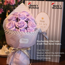 Lilac Rose Eternal Flower Bouquet with Gift Box – Romantic Valentine's Day, Mother's Day & Birthday Gift for Girlfriend, Wife, MUM
