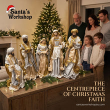 24.5” Large Christmas Religious Handmade Nativity Set with Holy Family and Three Wise Men (Approx. 65 cm)