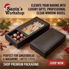 Black Bakery box with clear slide out cover 6pcs