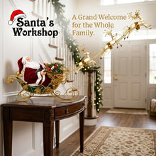 37" (95cm) Christmas Decoration Santa Claus with Reindeers on Sleigh – Large Indoor Holiday Display, Festive Christmas Decor