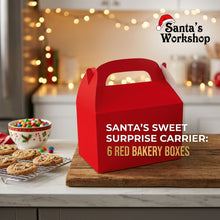 6PCS Red Christmas Boxes with carry handle | Bakery Treat Boxes for  Holiday Gifts