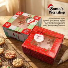 6 pcs Christmas Red Green Cookie cupcake bakery box, including insert, tags and ribbon