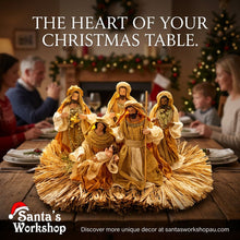 🎄 53cm Gold Christmas Nativity Ornament with Manger – Holy Family Religious Scene, Christian Christmas Home Decor & Holiday Gift ✨