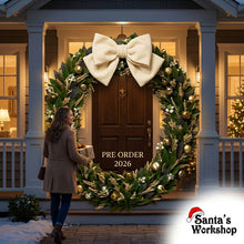 20” Christmas Gold Ribbon Wreaths 51cm - Elegant Christmas Decoration Door Wreath Decor (PRE ORDER 2026)