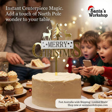 1pc Merry Christmas Gold Cake Toppers | Glitter Merry Christmas Cake Decorations for Christmas Cakes, Cupcakes, Dessert Tables & Holiday Parties