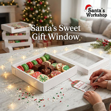 ⭐ White Cookie & Dessert Bakery Box with Slide Cover & Clear Window – 6PCS Premium Gift Packaging, 18x18x4cm ⭐