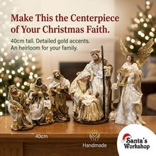 40cm Handmade Christmas Nativity Set – Holy Family, Standing Angel & 3 Wise Men, Religious Christian Home Decor, Nativity Scene Holiday Gifts