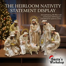 35.5" Large Christmas Religious Handmade Nativity Set with 32.5" Three Wise Men and Angel (approx 80-90 cm)