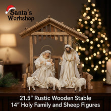 21.5" Christmas Nativity Stable with 14" Holy Family – Religious Christmas Scene Decoration for Home, Church & Holiday Display PRE ORDER