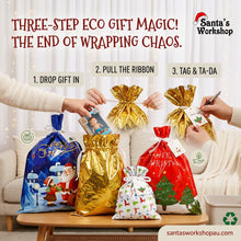 Drawstring Christmas REUSABLE Gift Bags (biodegradable)