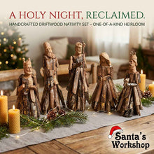Handmade Driftwood Nativity Set 29cm – Christmas Religious Holy Family Scene, Rustic Christian Holiday Decoration