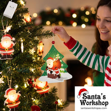 Christmas Tree Santa Ornament with LED Lights – 1PC Festive Santa Hanging Decoration for Christmas Tree, Home, Party & Holiday Décor
