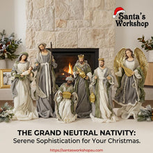 19.75″ Holy Family, 25.75″ Three Kings & 19.5″ Angel Handmade Nativity Set – Large Christmas Religious Display (50–65cm)