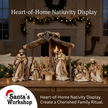 12.75" CHRISTMAS RELIGIOUS HANDMADE NATIVITY SCENE ON 20.75" STABLE PRE ORDER
