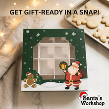 6PCS Christmas 16 Grid Boxes – Mixed Festive Designs, Bakery Gift Boxes Christmas Gift Packaging