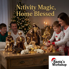 🎄 32cm Christmas Nativity Set with Manger & Barn Animals – Holy Family Religious Scene, Christian Christmas Home Decor & Holiday Gift ✨