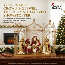 12" Nativity Set in 24" Gazebo – Large Religious Christmas Scene Decoration, Holy Family Holiday Display for Home & Church PRE ORDER