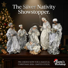Silver white Christmas Nativity with manger  -35-50cm pre order